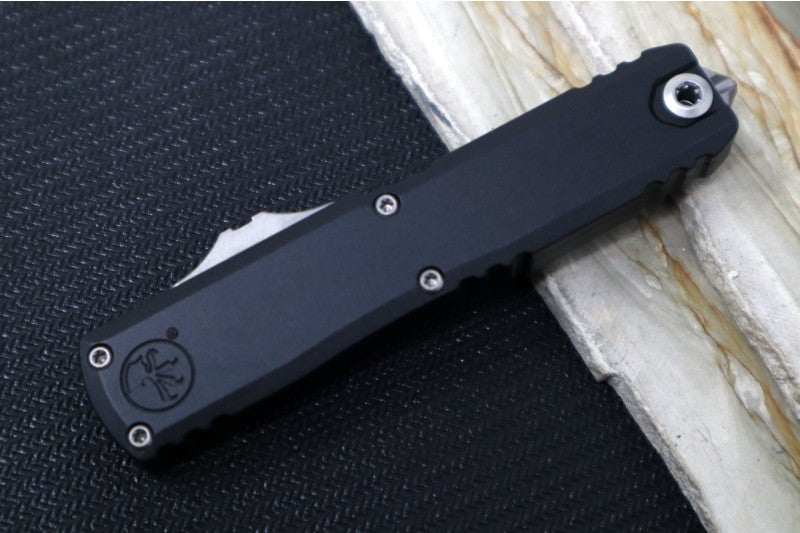 Microtech UTX-70 OTF Gen IV - Single Edge Blade / Stonewash Finish / Black Anodized Aluminum Handle 11484-10 - Northwest Knives