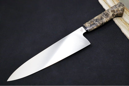 Corey Dunlap Custom Knives - 8.5" Chef's Knife - Western Chef Styled Burlwood Handle ZC00062427