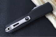 Microtech Ultratech ZBP (Zero Blade Play) OTF - Apocalyptic Finish / Single Edge Blade / Black Anodized Aluminum Handle 1121-10AP - Northwest Knives