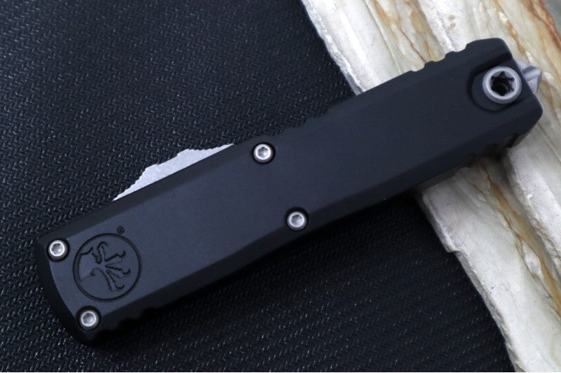 Microtech UTX-85 OTF Gen IV- Dagger Blade / Apocalyptic Finish / Black Anodized Aluminum Handle 12324-10AP - Northwest Knives
