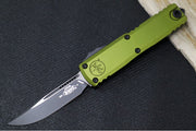 Microtech UTX-85 OTF Gen IV- Single Edge Blade / Black Finish / OD Green Anodized Aluminum Handle 12314-1OD - Northwest Knives