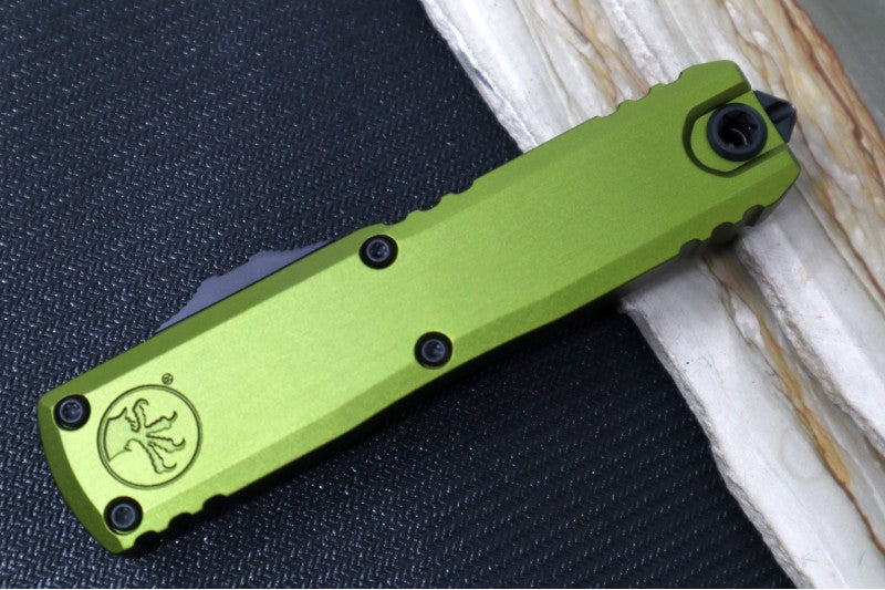 Microtech UTX-85 OTF Gen IV- Single Edge Blade / Black Finish / OD Green Anodized Aluminum Handle 12314-1OD - Northwest Knives