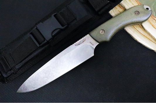 Bradford Knives Guardian 6 - 3D OD Green Micarta Handle / Stonewash CPM-3V Blade / Sabre Grind 6S-102-3V