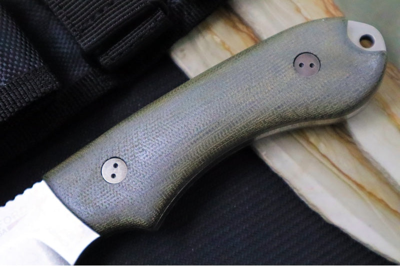 Bradford Knives Guardian 6 - 3D OD Green Micarta Handle / Stonewash CPM-3V Blade / Sabre Grind 6S-102-3V - Northwest Knives
