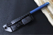 Microtech TAC-P Mini Kubaton - Titanium Chisel Tip / Antique Blue Anodized Titanium Handle / Blue Anodized Titanium Glass Breaker / Black Kydex Sheath 112M-MS1 - Northwest Knives