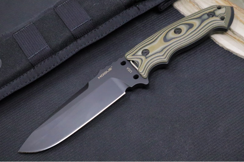 Hogue Knives EX F01 - G10 GMascus Green Handle Scales / A2 Tool Steel Blade 35178