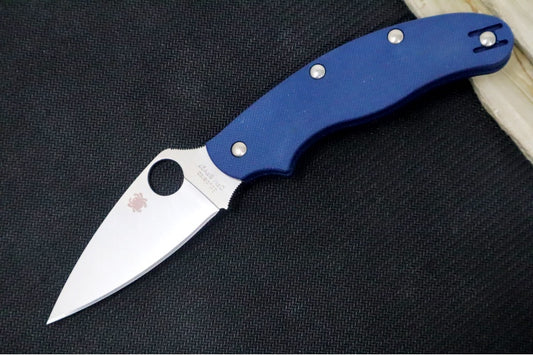 Spyderco UK Penknife - Cobalt Blue FRN Handle Handle / Leaf Shaped Blade / SPY27 Steel C94GPCBL