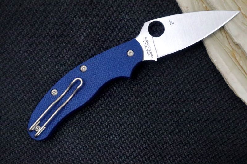 Spyderco UK Penknife - Cobalt Blue FRN Handle Handle / Leaf Shaped Blade / SPY27 Steel C94GPCBL - Northwest Knives