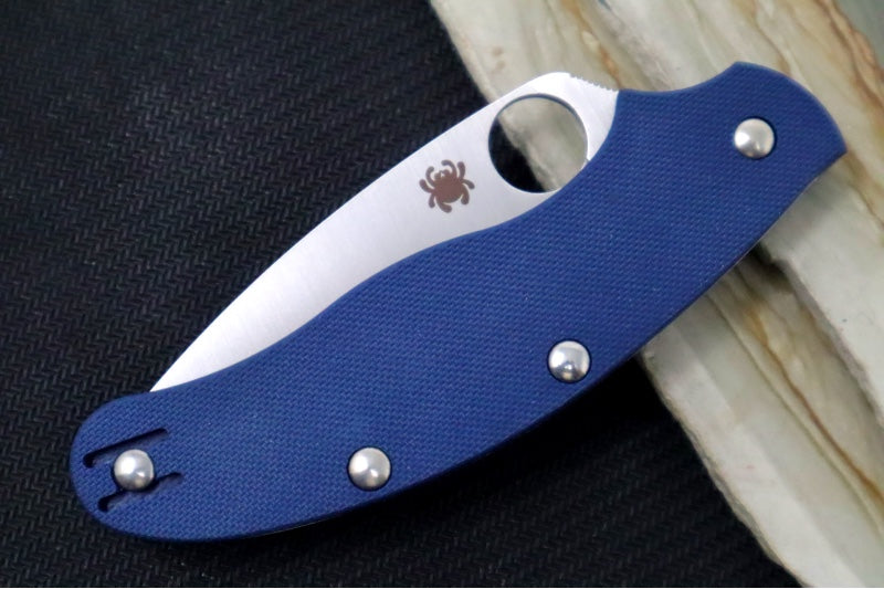 Spyderco UK Penknife - Cobalt Blue FRN Handle Handle / Leaf Shaped Blade / SPY27 Steel C94GPCBL