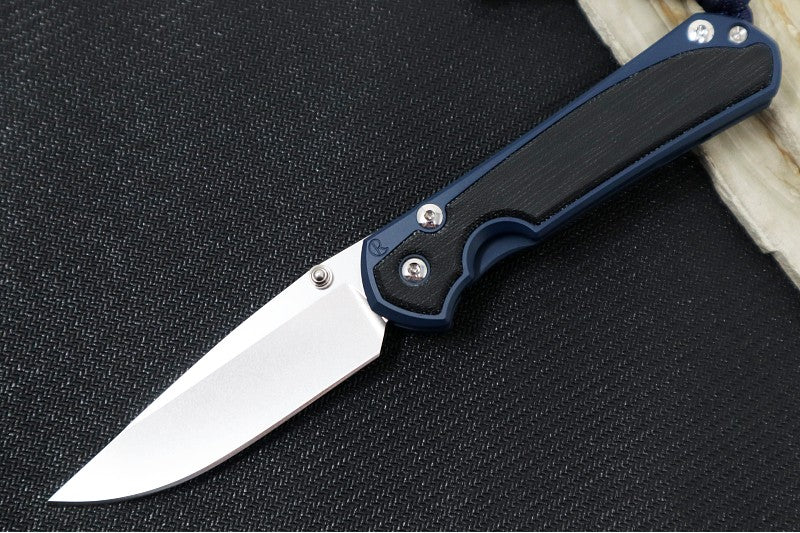 Chris Reeve Knives Small Sebenza 31 NWK Exclusive - Drop Point Blade / CPM-Magnacut Steel / Navy Cerakote Handle & Black Canvas Micarta Inlays / Midnight Lanyard with Bead S31-1736 - Northwest Knives