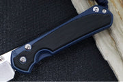 Chris Reeve Knives Small Sebenza 31 NWK Exclusive - Drop Point Blade / CPM-Magnacut Steel / Navy Cerakote Handle & Black Canvas Micarta Inlays / Midnight Lanyard with Bead S31-1736 - Northwest Knives