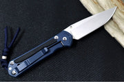 Chris Reeve Knives Small Sebenza 31 NWK Exclusive - Drop Point Blade / CPM-Magnacut Steel / Navy Cerakote Handle & Black Canvas Micarta Inlays / Midnight Lanyard with Bead S31-1736 - Northwest Knives