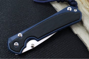 Chris Reeve Knives Small Sebenza 31 NWK Exclusive - Drop Point Blade / CPM-Magnacut Steel / Navy Cerakote Handle & Black Canvas Micarta Inlays / Midnight Lanyard with Bead S31-1736 - Northwest Knives