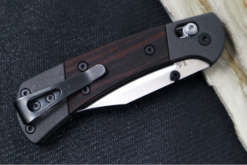 Buck 112 Crossbar Lock Folding Ranger - Clip Point Blade / CPM-Magnacut Steel / Macassar Ebony Wood Handles with Blasted Aluminum Bolsters 14517 - Northwest Knives