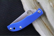 Spyderco Honeybee Micro Slipjoint - Blue G-10 Handle / Leaf Shaped Blade / Sandvik 12C27 Steel / Satin Finish C137GBLP - Northwest Knives