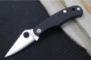 Spyderco Bug Micro Slipjoint - Black G-10 Handle / Leaf Shaped Blade / Sandvik 12C27 Steel / Satin Finish C133GBKP - Northwest Knives