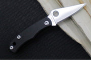 Spyderco Bug Micro Slipjoint - Black G-10 Handle / Leaf Shaped Blade / Sandvik 12C27 Steel / Satin Finish C133GBKP - Northwest Knives
