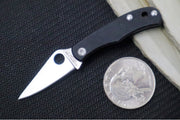 Spyderco Bug Micro Slipjoint - Black G-10 Handle / Leaf Shaped Blade / Sandvik 12C27 Steel / Satin Finish C133GBKP - Northwest Knives