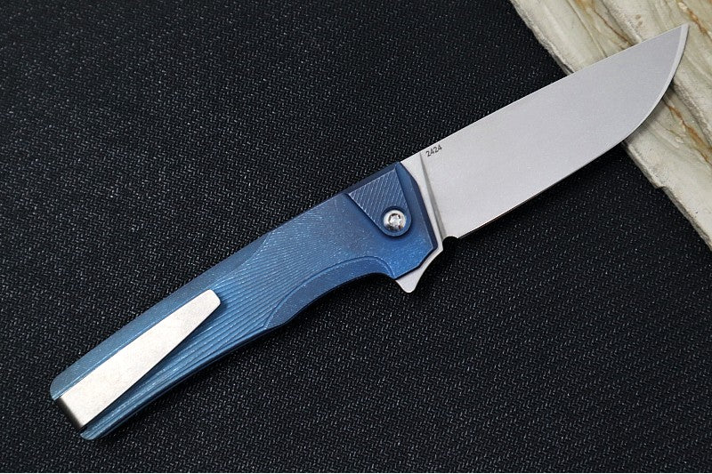MachineWise Sonora 2424 - Drop Point Blade / Stonewash Finish / CPM-S90V Steel / Anodized Grade 5 Titanium Handle - Northwest Knives