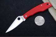 Spyderco Grasshopper Mini Slipjoint - Red G-10 Handle / Leaf Shaped Blade / Sandvik 12C27 Steel / Satin Finish C138GRDP - Northwest Knives