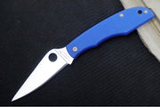 Spyderco Grasshopper Mini Slipjoint - Blue G-10 Handle / Leaf Shaped Blade / Sandvik 12C27 Steel / Satin Finish C138GBLP - Northwest Knives