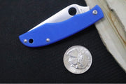 Spyderco Grasshopper Mini Slipjoint - Blue G-10 Handle / Leaf Shaped Blade / Sandvik 12C27 Steel / Satin Finish C138GBLP - Northwest Knives