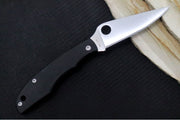 Spyderco Grasshopper Mini Slipjoint - Black G-10 Handle / Leaf Shaped Blade / Sandvik 12C27 Steel / Satin Finish C138GBKP - Northwest Knives