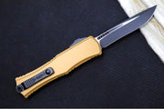 Microtech Mini Hera II OTF - Recurve Blade / Black Finish / Tan Anodized Aluminum Handle 1705M-1TA - Northwest Knives