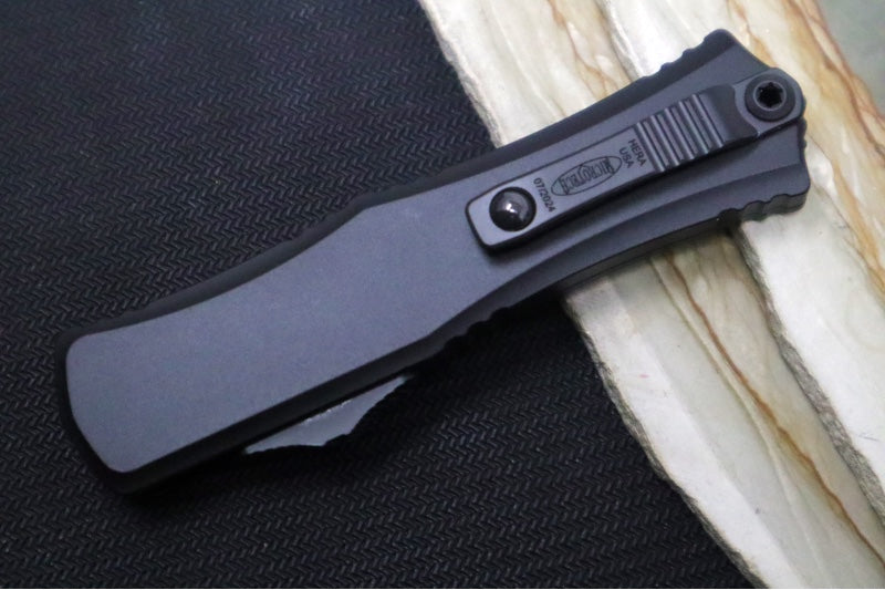 Microtech Mini Hera II OTF Tactical - Dagger Blade / Black Finish / Black Anodized Aluminum Handle & Hardware 1702M-1T