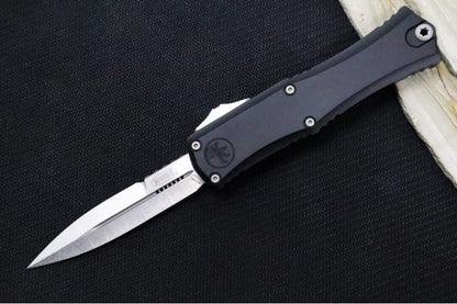 Microtech Mini Hera II OTF 30th Anniversary Edition - Mini Bayonet Blade / Stonewashed Finish / Black Anodized Aluminum Handle 1701M-1030