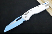 Microtech MSI Manual Folder - Two-Toned Sky Blue Finished Blade / White Polymer w/ Trim-Grip Handle 210T-PMCWH-Y7 - Northwest Knives