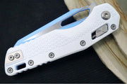 Microtech MSI Manual Folder - Two-Toned Sky Blue Finished Blade / White Polymer w/ Trim-Grip Handle 210T-PMCWH-Y7 - Northwest Knives