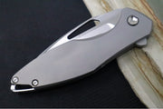 Koenig Arius - Standard with Pinstriped Patterned Handle - Stonewashed Blade with Polished Flats - Silver Spacer (Gen 4) - Northwest Knives