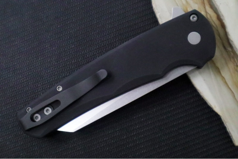 Pro Tech Malibu Flipper - Black Anodized Aluminum Handle / Reverse Tanto Blade / CPM-Magnacut 5401