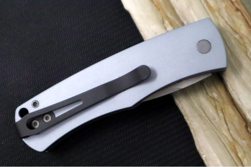 Pro Tech "Whiskers" California Auto - Grey Anodized Aluminum Handle / Stonewash Finish / 154-CM Steel / 2" Drop Point Blade BR-1 CA.3 LTD-Grey - Northwest Knives