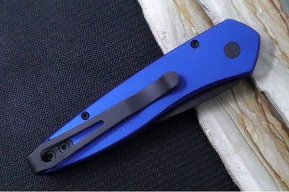 Pro Tech Half Breed Auto - Blue Anodized Aluminum Handle / CPM-S35VN Steel / Black Blade 3607-Blue