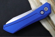 Pro Tech Oligarch Auto - Solid Blue Anodized Aluminum Handle / Stonewashed Finish Spear Point Blade / CPM-Magnacut Steel DS101-Blue - Northwest Knives