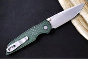 Pro Tech TR-3 Integrity - Drop Point / Stonewashed Finish / CPM-S35VN Steel / "Relic" Green Textured Anodized Handle INT105-GREEN - Northwest Knives