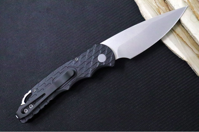 Pro Tech Tactical Response 5 Auto - Black Anodized Aluminum Handle with a Feather Texture / Stonewashed Finish / Drop Point Blade / CPM-S35VN Steel T505-F - Northwest Knives