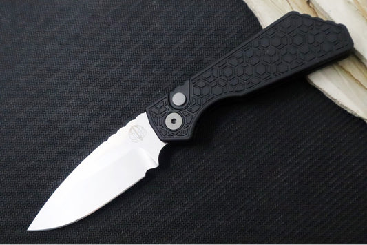 Pro Tech Strider PT+ Auto - "Gridlock" Black Anodized Aluminum Handle / Stonewash Finish / CPM-Magnacut Steel PT205-Gridlock