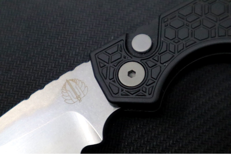 Pro Tech Strider PT+ Auto - "Gridlock" Black Anodized Aluminum Handle / Stonewash Finish / CPM-Magnacut Steel PT205-Gridlock