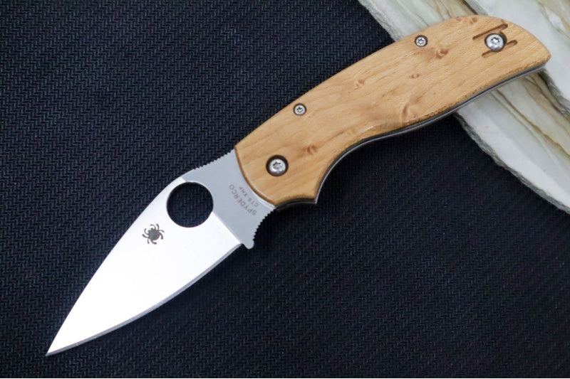 Spyderco Chaparral SLIPIT - Birdseye Maple Wood Handle / CTS-XHP Steel / Drop Point Blade C152NLWDP - Northwest Knives