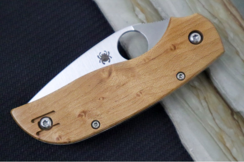 Spyderco Chaparral SLIPIT - Birdseye Maple Wood Handle / CTS-XHP Steel / Drop Point Blade C152NLWDP - Northwest Knives