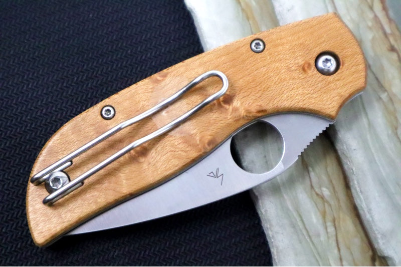 Spyderco Chaparral SLIPIT - Birdseye Maple Wood Handle / CTS-XHP Steel / Drop Point Blade C152NLWDP - Northwest Knives