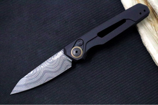 Kershaw 7550 Launch 11 Automatic Knife - Damascus Steel / Reverse Tanto Blade / Black Anodized Aluminum Handle 7550BLKDAM