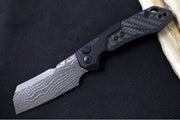 Kershaw Launch 14 Auto - Cleaver Style / Black Damascus Blade / Black Anodized Aluminum Handle with a Carbon Fiber Scale 7850BLKDAM - Northwest Knives