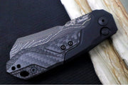 Kershaw Launch 14 Auto - Cleaver Style / Black Damascus Blade / Black Anodized Aluminum Handle with a Carbon Fiber Scale 7850BLKDAM - Northwest Knives