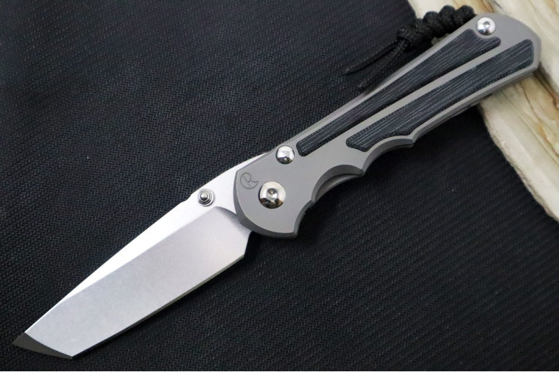 Chris Reeve Knives Large Inkosi Glass Blasted - Tanto Blade / CPM-Magnacut Steel / Titanium Handle with Black Micarta Inlays LIN-1132 - Northwest Knives