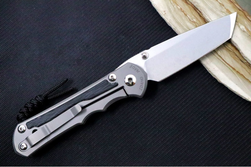 Chris Reeve Knives Large Inkosi Glass Blasted - Tanto Blade / CPM-Magnacut Steel / Titanium Handle with Black Micarta Inlays LIN-1132 - Northwest Knives