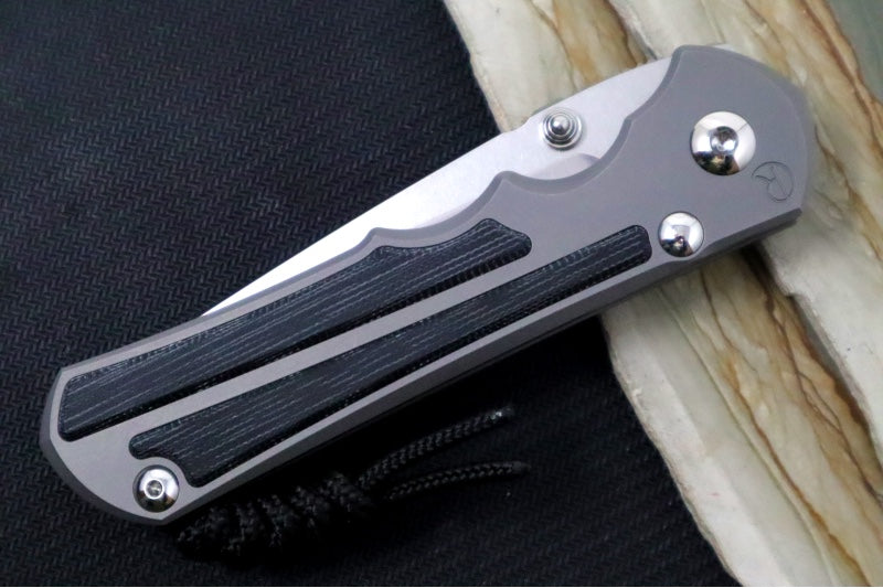 Chris Reeve Knives Large Inkosi Glass Blasted - Tanto Blade / CPM-Magnacut Steel / Titanium Handle with Black Micarta Inlays LIN-1132